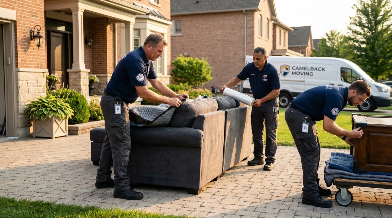 Large estate moving crew wrapping furniture in Sumter, SC